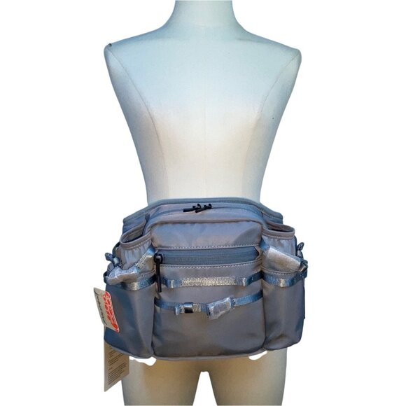 Caraa Sport Light Blue Nylon Multi-Pocket Adjustable Strap Utility Belt Bag - Ne - Picture 6 of 14